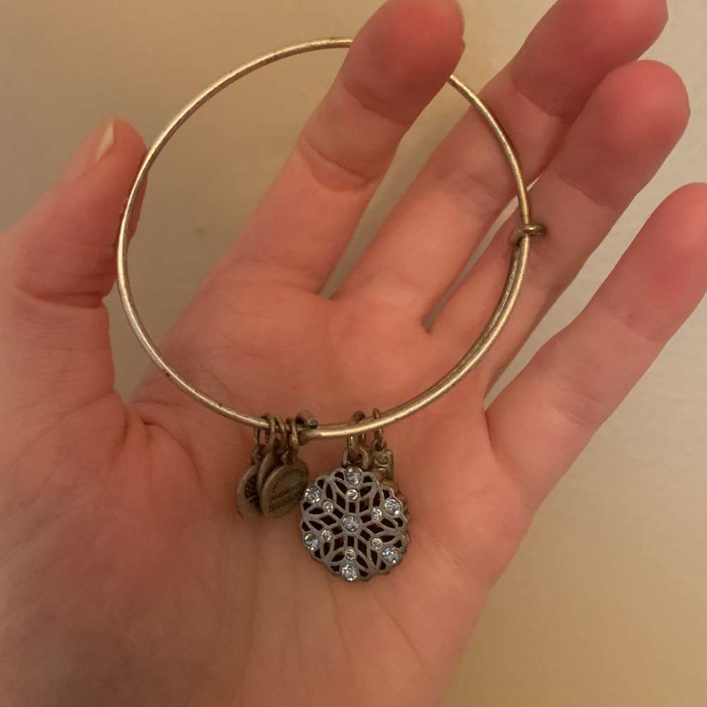 Alex and ani blue gem snowflake bracelet